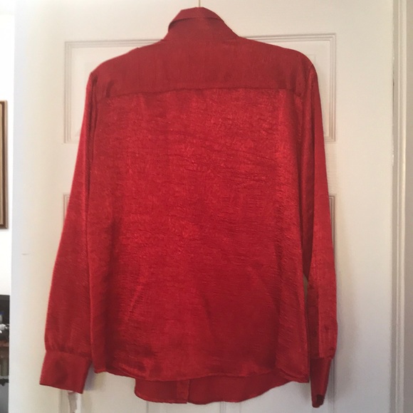NWT Red Button Down by Joanna - Picture 5 of 5